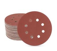 SUPBICCO 5 Inch 8 Hole Sanding Discs Hook and Loop, 50 PCS 240 Grit Round Sand Paper Disc, Aluminum Oxide Sandpaper Pads for Random Orbital Sander