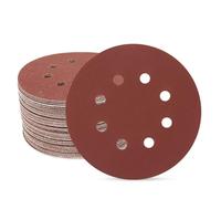 SUPBICCO 5 Inch 8 Hole Sanding Discs Hook and Loop, 50 PCS 320 Grit Round Sand Paper Disc, Aluminum Oxide Sandpaper Pads for Random Orbital Sander