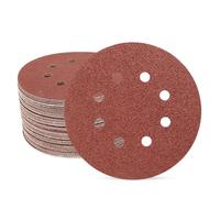 SUPBICCO 5 Inch 8 Hole Sanding Discs Hook and Loop, 50 PCS 40 Grit Round Sand Paper Disc, Aluminum Oxide Sandpaper Pads for Random Orbital Sander