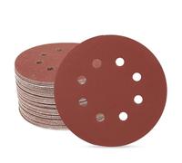 SUPBICCO 5 Inch 8 Hole Sanding Discs Hook and Loop, 50 PCS 400 Grit Round Sand Paper Disc, Aluminum Oxide Sandpaper Pads for Random Orbital Sander