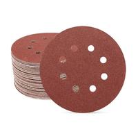 SUPBICCO 5 Inch 8 Hole Sanding Discs Hook and Loop, 50 PCS 80 Grit Round Sand Paper Disc, Aluminum Oxide Sandpaper Pads for Random Orbital Sander