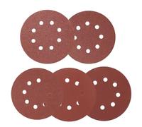 SUPBICCO 50 PCS 5 Inch 8 Hole Sanding Discs Hook and Loop, 60 80 120 240 320 Grits Assorted Round Sand Paper Disc, Aluminum Oxide Sandpaper Pads for Random Orbital Sander