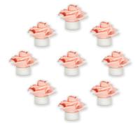 SupBri 12 Pack Led Tea Lights with Artificial Pink Flower
