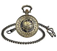 SUPBRO Damen Herren Taschenuhr Analog Mechanische Kettenuhr Uhr Pocket Watch mit Kette Pullover Kette Meridian