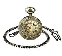 SUPBRO Women's Men's Pocket Watch Stainless Steel Mechanical Chain Watch Automatic Pocket Watch with Necklace Pullover Chain Analogue, bronze, Elegant