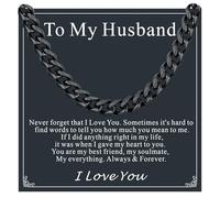 Supcare Black Men's Cuban Chain Necklace, 20" Black 6mm, Medical-Grade 316L Stainless Steel, Hand Polishing, Maintenance-Free, Jewelry Gift for Husband, Birthdays, Valentine's Day & Christmas
