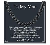 Supcare Black Men's Cuban Chain Necklace, 20" Black 6mm, Medical-Grade 316L Stainless Steel, Hand Polishing, Maintenance-Free, Jewelry Gift for Men, Birthdays, Valentine's Day & Christmas