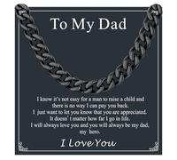 Supcare Black Necklace for Dad, 20" Men's Chain Necklace, Medical-Grade 316L Stainless Steel, 7mm Cuban Chain for Men, Hand Polishing, Maintenance-Free, Jewelry Gift for Birthdays & Christmas