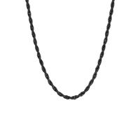 Supcare Black Rope Chain for Men, 3mm/6mm Twist Rope Chain in Grade 316L Stainless Steel, Hand-Polished and Maintenance-Free, 18"-42" Necklaces for Women with Gift Box (Gold/Silver/Black)