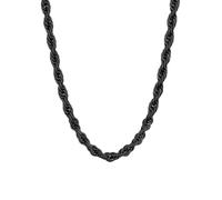 Supcare Black Rope Chain for Men, 6mm Twist Rope Chain in Grade 316L Stainless Steel, Hand-Polished and Maintenance-Free, 30" Necklaces for Women with Gift Box (Gold/Silver/Black)