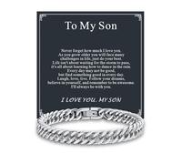 Supcare Cuban Chain Bracelet for Son, 21cm Son's Bracelet with To My Son Card, Medical-Grade 316L Stainless Steel Boys' Bracelets, Surprise Gift for Son on Graduation/Christmas & Birthday