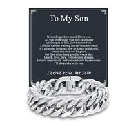 Supcare Cuban Chain Bracelet for Son, 21cm Son's Bracelet with To My Son Card, Medical-Grade 316L Stainless Steel Boys' Bracelets, Surprise Gift for Son on Graduation/Christmas & Birthday
