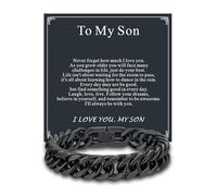 Supcare Cuban Chain Bracelet for Son, 21cm Son's Bracelet with To My Son Card, Medical-Grade 316L Stainless Steel Boys' Bracelets, Surprise Gift for Son on Graduation/Christmas & Birthday