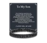 Supcare Cuban Chain Bracelet for Son, 23cm Son's Bracelet with To My Son Card, Medical-Grade 316L Stainless Steel Boys' Bracelets, Surprise Gift for Son on Graduation/Christmas & Birthday