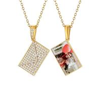 Supcare Customized Love Letter Necklaces Gold, Women's Personalized Envelop Jewelry Stainless Steel Photo Engraved Necklace for Females