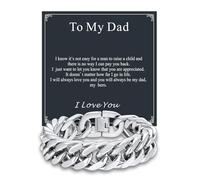 Supcare Men's Bracelets for Dad, 21cm Chunky Silver Chain Bracelet for Men with To My Dad Card, Hand Polishing, Maintenance-Free, Heartfelt Gift for Daddy on Father's Day/Birthday & Christmas