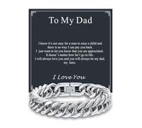 Supcare Men's Bracelets for Dad, 23cm Silver Chain Bracelet for Men with To My Dad Card, Hand Polishing, Maintenance-Free, Heartfelt Gift for Daddy on Father's Day/Birthday & Christmas