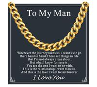 Supcare Men's Cuban Chain Necklace, 20" Gold 6mm, 14K Gold Plated Necklace, Hand Polishing, Maintenance-Free, Jewelry Gift for Men, Birthdays, Valentine's Day & Christmas