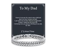 Supcare Mens Silver Bracelets for Dad, 23cm Silver Chain Bracelet for Men with To My Dad Card, Hand Polishing, Maintenance-Free, Heartfelt Gift for Daddy on Father's Day/Birthday & Christmas