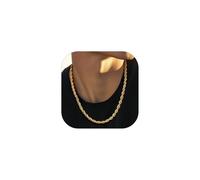 Supcare Rope Chain for Men, 6mm Gold-Plated Twist Rope Chain in 316L SS, Hand Polished and Maintenance Free, 24" Men's Necklaces with Gift Box, Unisex Gift (Gold/Silver/Black)