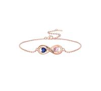 Supcare Rose Gold Ankle Bracelets for Women, Custom Women's Anklets, Laser Engrave Name/Birthday, 8.6" + 2" Extender Chain, Birthstone Infinity Anklet, with Gift Box