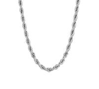 Supcare Silver Rope Chain for Men, 6mm Twist Rope Chain in 316L SS, Hand Polished and Maintenance Free, 26" Punk Style Boys Chain with Gift Box (Gold/Silver/Black)