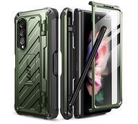 SupCase Case for Samsung Galaxy Z Fold 3 5G (2021), Shockproof Mobile Phone Case Bumper Case, Robust Protective Case [Unicorn Beetle Pro] with Integrated Screen Protector & Stand & S Pen Slot (Green)