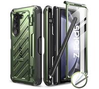 SUPCASE Case for Samsung Galaxy Z Fold 5 5G (2023), Dual Layer Shockproof Folding Protection [Unicorn Beetle Pro] with Built-in Screen Protector, Kickstand, Stylus Protector (Green)