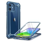 SUPCASE Coque iPhone 12 Mini 5G (2020) 5,4’’ [Unicorn Beetle EXO Pro] Coque Intégrale Transparente Protection 360 Hybride avec Pare-chocs Bumper et Protecteur d'écran (Bleu)