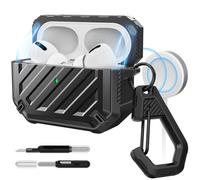 SUPCASE for AirPods Pro 2nd/1st Generation Case with Clean Pen & Carabiner (Unicorn Beetle Mag), [Military-Grade Protection] [Compatible with MagSafe] Anti-Scratch Hard Shell Magnetic Cover, Black