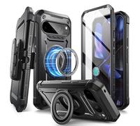 SUPCASE for Google Pixel 9/9 Pro Case, Compatible with MagSafe, Black | Built-in Kickstand, 360° Rotating Belt Clip, Screen Protector, Rugged Magnetic Case, Military-Grade Protection, UB Pro Mag