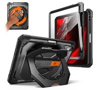 SUPCASE for iPad A16 Case 11" & 10th Gen 10.9" with Dual Kickstand, Black | 360° Rotating Turntable,Military-Grade Protection, Built-in Screen Protector, Hand Strap, Pencil Slot Protective Cover