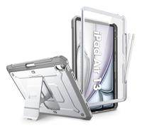 SUPCASE for iPad Air 13 Inch Case M2 2024 with Pencil Holder (Unicorn Beetle Pro), [Built-in Screen Protector & Stand] [Military-Grade Protection] Full-Body Rugged Cover for iPad Air 13 Inch M2, White