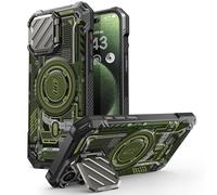 SUPCASE for iPhone 15 Pro Max Case with Stand [Compatible with MagSafe] [Built-in Camera Cover] [Military-Grade Protection] Heavy Duty Magnetic Phone Case for iPhone 15 Pro Max, GreenCircuit