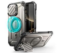 SUPCASE for iPhone 16 Pro Case 6.3'' 2024 with Camera Cover Stand (UBMag XT), [Compatible with MagSafe] [Built-in Kickstand] [Military-Grade Protection] Heavy Duty Rugged Magnetic Phone Case, TiGray