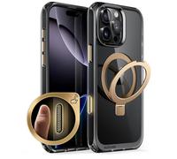 SUPCASE for iPhone 16 Pro Case with Camera Control Capture Button (Unicorn Beetle Mag Stand), [Compatible with MagSafe] Slim Protective Magnetic Phone Case for iPhone 16 Pro 6.3'' 2024 (Black/Gold)