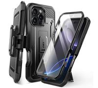SUPCASE for iPhone 16 Pro Case with Screen Protector (Unicorn Beetle Pro), [Built-in Stand & Belt-Clip] [Military-Grade Protection] Full Body Heavy Duty Phone Case for iPhone 16 Pro 6.3'' 2024 (Black)