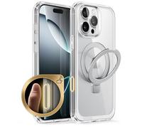 SUPCASE for iPhone 16 Pro Max Case with Camera Control Capture Button (Unicorn Beetle Mag), [Built-in Stand] [Compatible with MagSafe] [Military-Grade Protection] Clear Magnetic Phone Case, Crystal