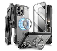 SUPCASE for iPhone 16 Pro Max Case with Stand (UBPro Mag), [Support MagSafe] [Built-in Screen Protector & Belt Clip] [Military-Grade Protection] Magnetic Phone Case for iPhone 16 Pro Max (TiGray)