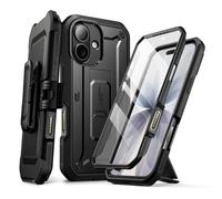 SUPCASE for iPhone 17 Case with Camera Control Button (Unicorn Beetle Pro), [Built-in Kickstand & Screen Protector] [Military-Grade Protection] Full Body Heavy Duty Phone Case (Black)