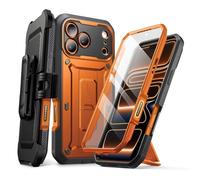 SUPCASE for iPhone 17 Pro Max Case with Camera Control Button (Unicorn Beetle Pro), [Built-in Kickstand & Screen Protector] [Military-Grade Protection] Full Body Heavy Duty Phone Case (Coral)