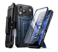 SUPCASE for iPhone 17 Pro Case with Camera Control Button (Unicorn Beetle Pro), [Built-in Kickstand & Screen Protector] [Military-Grade Protection] Full Body Heavy Duty Phone Case (Azure)
