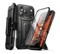 SUPCASE for iPhone 18 Pro Case / 17 Pro Case with Belt Clip, Black | Military-Grade Protection, Built-in Kickstand & Screen Protector, Camera Control, Heavy-Duty Phone Case, Unicorn Beetle Pro