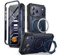 SUPCASE for iPhone 17 Pro Case with Tempered Glass Screen Protector (UBGrip Pro), [Compatible with MagSafe] [Built-in Kickstand] Full-Body Heavy Duty Magnetic Phone Case(Azure)