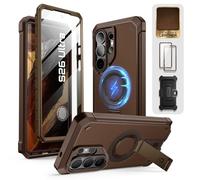 SUPCASE for Samsung Galaxy S26 Ultra Case with Stand (UB Pro Mag), [2 Front Frames] [Compatible with Wireless Charge] [Built-in Screen Protector & Belt-Clip] Protective Phone Case for S26 Ultra, Brown