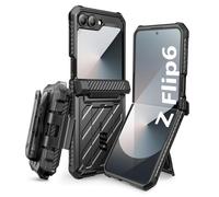 SUPCASE for Samsung Galaxy Z Flip 6 Case with Stand & Belt-Clip (Unicorn Beetle Pro), [Hinge Protection] [Front Screen Protector] Full Body Rugged Protective Phone Case for Galaxy Z Flip 6/5 (Black)