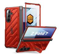 SUPCASE for Samsung Galaxy Z Fold 7 Case with Kickstand (UB Pro), [Built-in Tempered Glass Screen Protector] [Hinge Coverage] [Military-Grade Protection] Full-Body Heavy-Duty Rugged Phone Case (Ruddy)