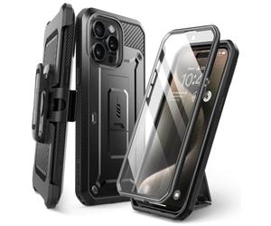 SUPCASE für iPhone 15 Pro Hülle Outdoor Handyhülle 360 Grad Case Bumper Schutzhülle Cover [Unicorn Beetle Pro] mit Displayschutz, Ständer und Gürtelclip für iPhone 15 Pro 2023, Schwarz