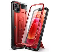 SUPCASE iPhone 13 Mini (2021) 5.4 Inch Case with Built in Screen Protector Kickstand Belt Clip [Unicorn Beetle Pro] Heavy Duty Full Body Shockproof Protection (Red)
