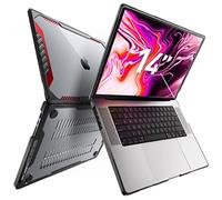 SUPCASE MacBook Pro 14 Inch (2021) A2442 M1 Pro / M1 Max Case, Slim Hard Rugged Protective Case with TPU Bumper Shockproof [Unicorn Beetle Series] for MacBook Pro 14 inch with Touch ID (Black/Red)